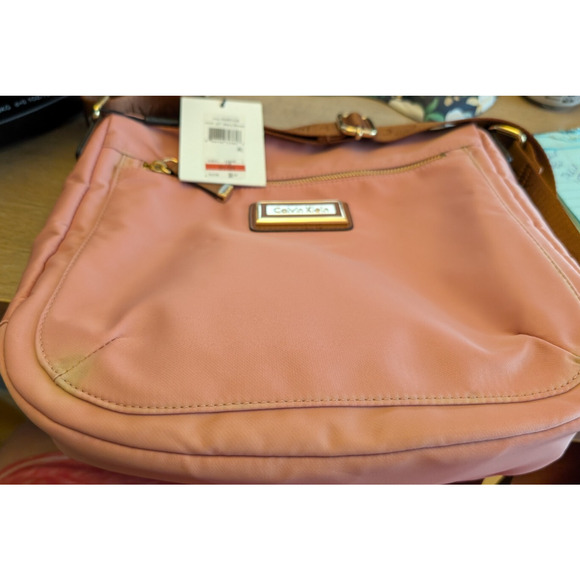 NEW CALVIN KLEIN Messenger Crossbody Bag Belfast NEW Blush Pink Top Zip - Picture 1 of 7